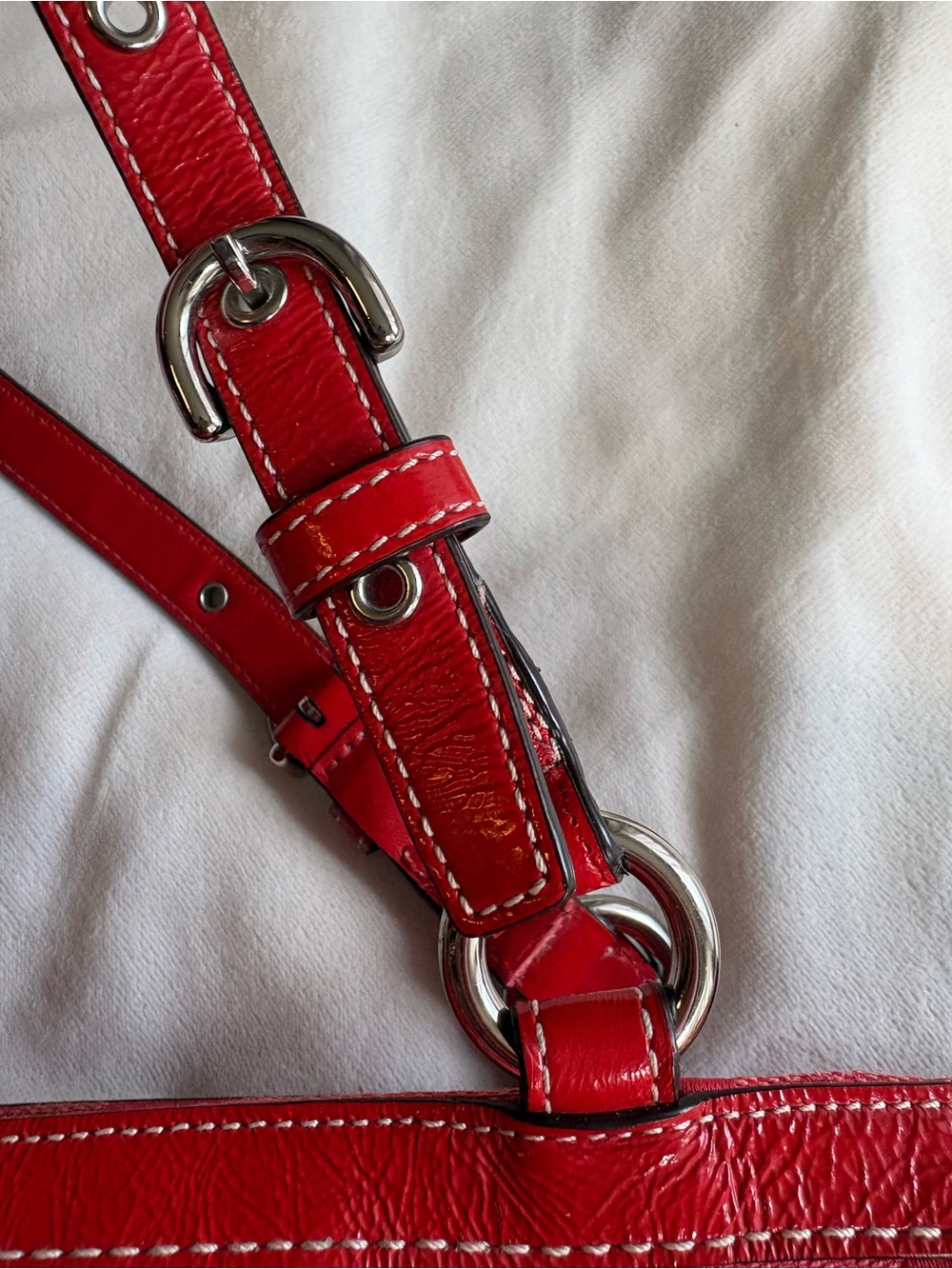 Coach Signature Pleated Tote in Cherry Red 🍒 - Picture 5 of 15